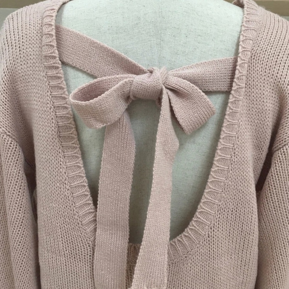 Sale Firm 5 ⭐️Fave Sexy Soft Open Tie Back Sweater - Picture 7 of 7